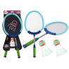 Set of 2 Badminton Rackets Blue Badminton Shuttlecocks